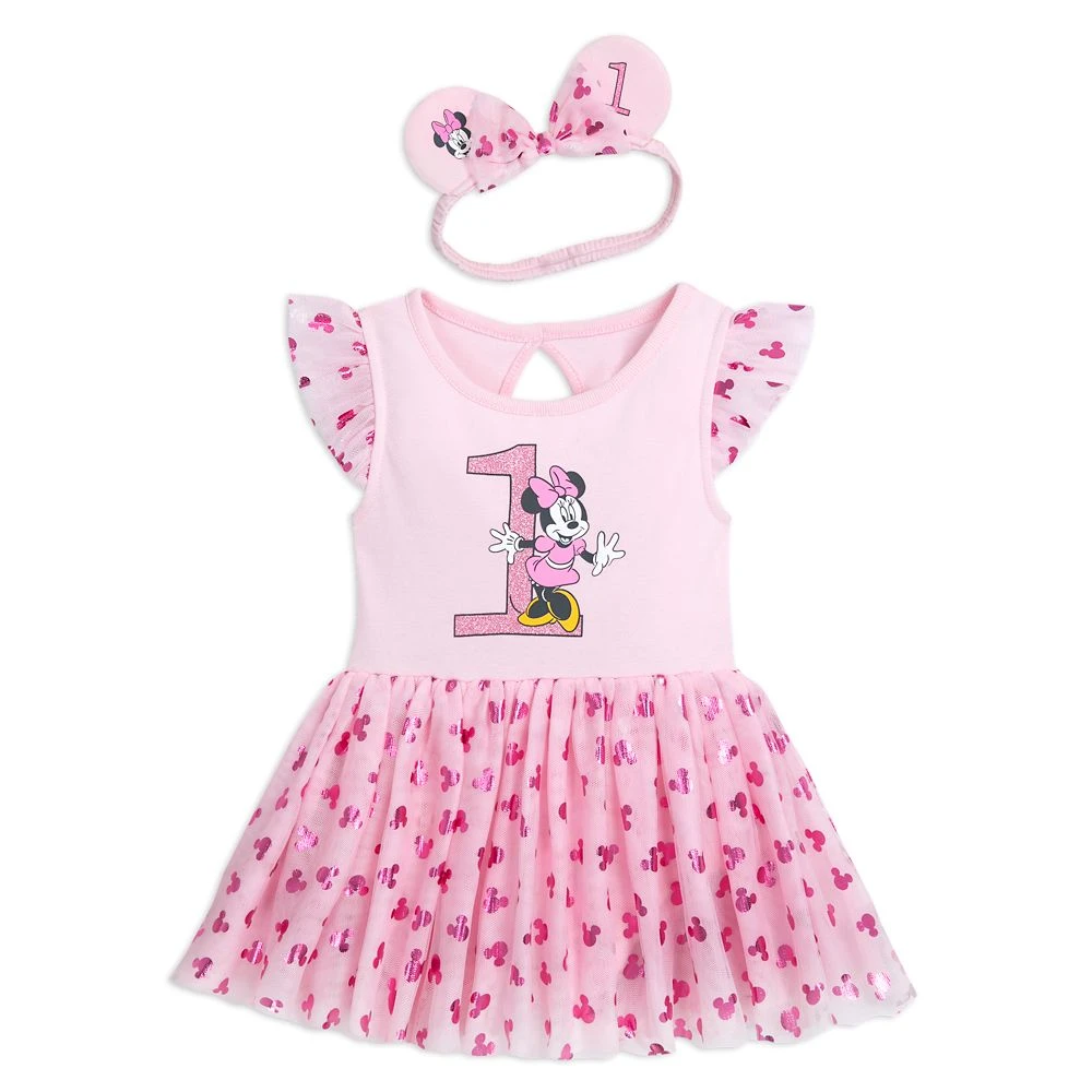 Disney Minnie Mouse 1st Birthday Dress Set For Baby 1 Disney Minnie Mouse 1st Birthday Dress Set For Baby