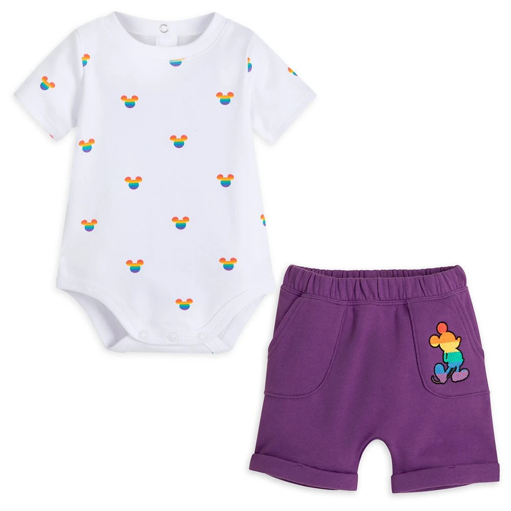 Mickey Mouse Icon Bodysuit And Shorts Set For Baby – Disney Pride Collection 1 Mickey Mouse Icon Bodysuit And Shorts Set For Baby – Disney Pride Collection