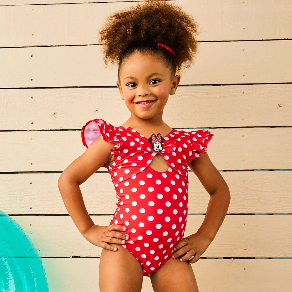 Disney Minnie Mouse Red Polka Dot Swimsuit For Girls 2 Disney Minnie Mouse Red Polka Dot Swimsuit For Girls - Image 2