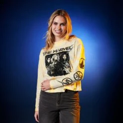 Disney The Marvels Long Sleeve Tie-Dye T-Shirt For Women -Fashion Clothing Store 5106048004967 5