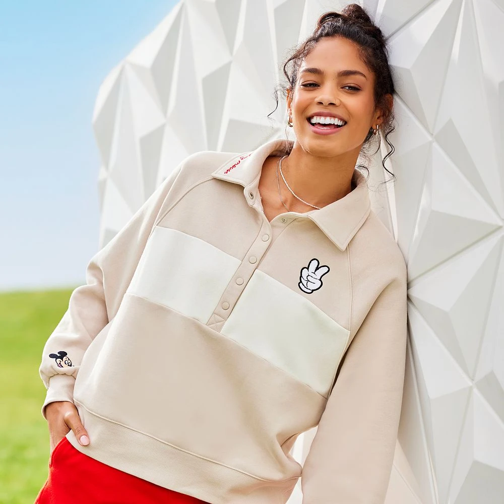 Disney Mickey Mouse Peace Sign Sweatshirt For Women 2 Disney Mickey Mouse Peace Sign Sweatshirt For Women - Image 2