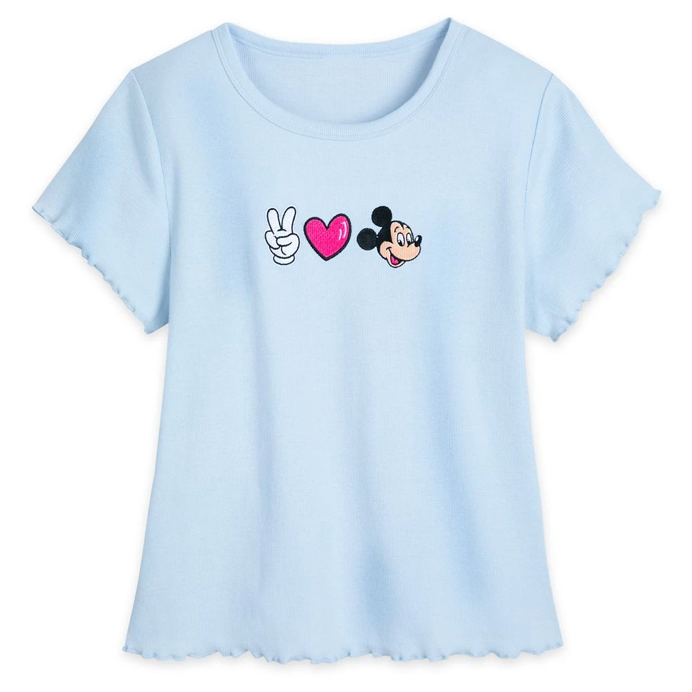 Disney Mickey Mouse ''Peace, Love, Mickey'' T-Shirt For Women 1 Disney Mickey Mouse ''Peace, Love, Mickey'' T-Shirt For Women