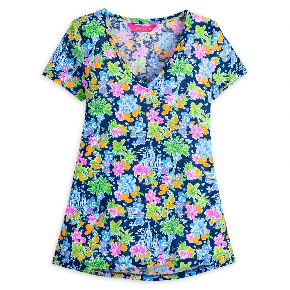 Mickey And Minnie Mouse Etta V-Neck T-Shirt For Women By Lilly Pulitzer – Disney Parks 1 Mickey And Minnie Mouse Etta V-Neck T-Shirt For Women By Lilly Pulitzer – Disney Parks