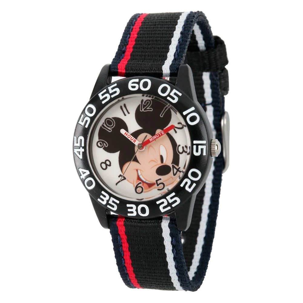 Disney Mickey Mouse Striped Time Teacher Watch – Kids 1 Disney Mickey Mouse Striped Time Teacher Watch – Kids