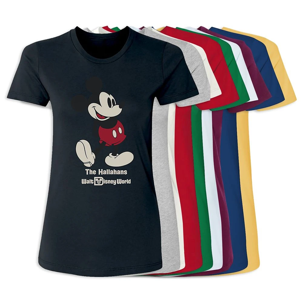 Women's Walt Disney World Standing Mickey Mouse T-Shirt – Customized 1 Women's Walt Disney World Standing Mickey Mouse T-Shirt – Customized