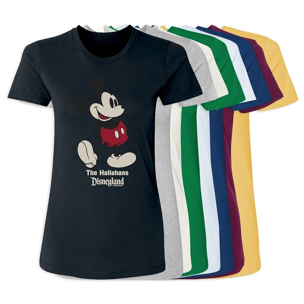 Women's Disneyland Standing Mickey Mouse T-Shirt – Customized 1 Women's Disneyland Standing Mickey Mouse T-Shirt – Customized